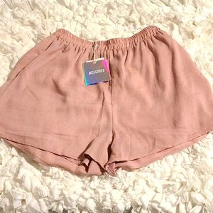 NWT Missguided Dusty Pink Elastic Shorts Size 8